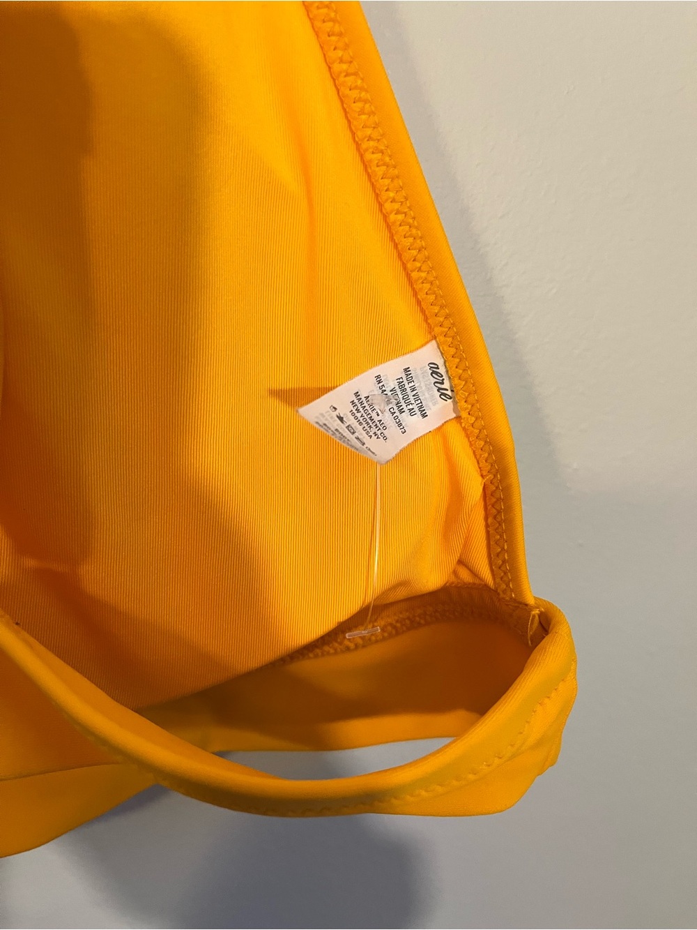AERIE Women’s Yellow Marigold V-Neck Longline Bikini Swim Top - Picture 6 of 6